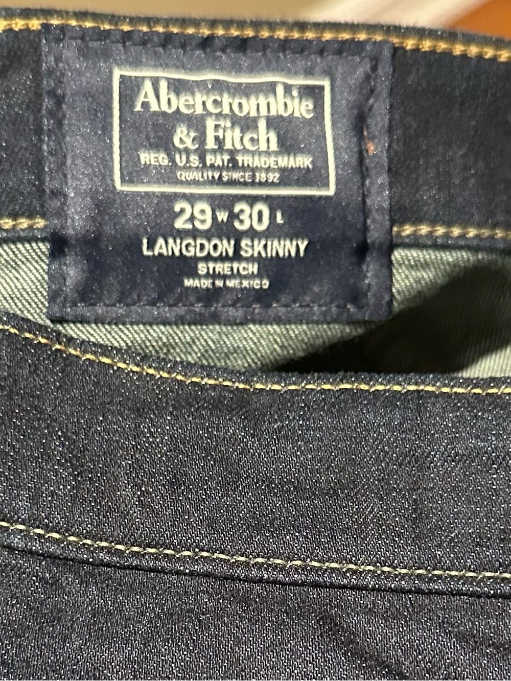 Abercrombie & Fitch Langdon Skinny Jeans in Dark Indigo Wash
